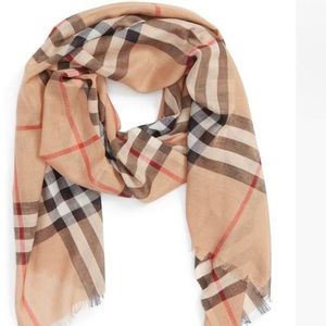 Burberry check print  wool and silk scarf